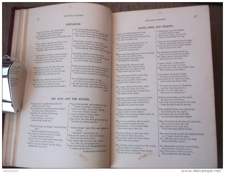 1876 CLASS BOOK Of ENGLISH POETRY Nelson's School Series L'ÉCOLE DE LA SÉRIE Junior Division LA POÉSIE ANGLAISE - Education/ Teaching