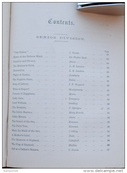 1876 CLASS BOOK of ENGLISH POETRY Nelson's School Series L'ÉCOLE DE LA SÉRIE Junior Division LA POÉSIE ANGLAISE