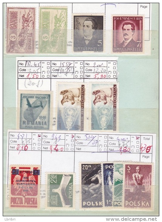 VRAC TIMBRES ROUMANIE URSS ET DIVERS PAYS DE L'EST NEUF SANS CHARNIÈRE NEUF AVEC CHARNIÈRE ET OBL - Kilowaar (min. 1000 Zegels)