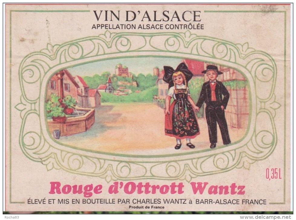 Etiquette VIN - ALSACE  Rouge D'Ottrott Wantz à BARR - Vino Tinto