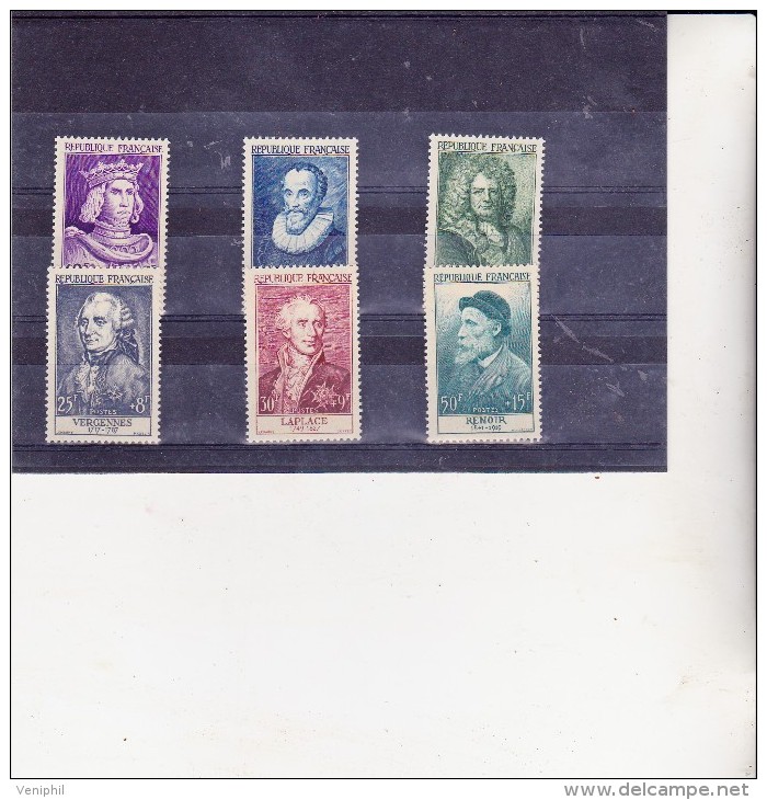 SERIE RENOIR N° 1027 A 1032 NEUF XX ANNEE 1955   COTE : 160 € - Unused Stamps