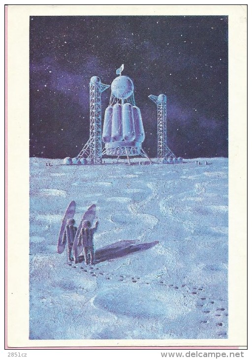 Space / Art - Launching Site On The Moon - A. Sokolov, 1973., SSSR - Not Used ! - Raumfahrt