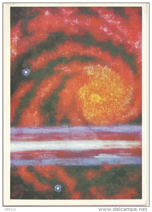 Space / Art - Across Time - A. Sokolov, 1973., SSSR - Not Used ! - Raumfahrt