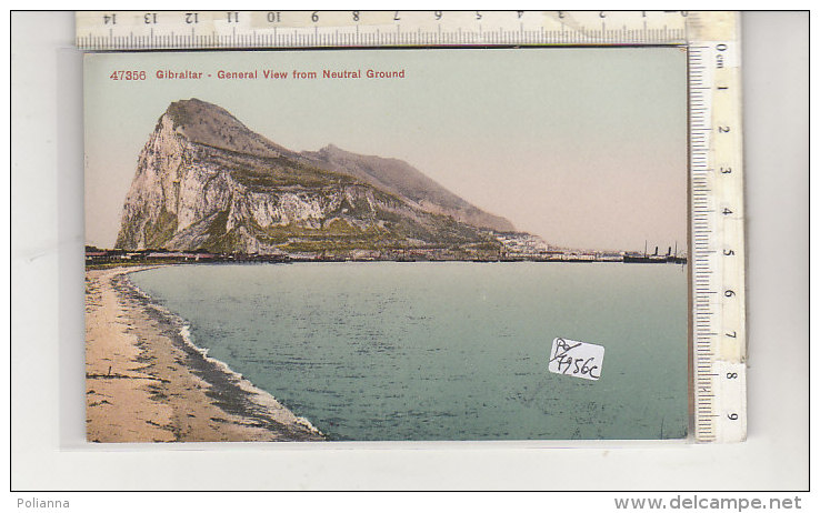 PO7256C# GIBRALTAR - GIBILTERRA  - VIEW FROM NEUTRAL GROUND - Acquerellata  No VG - Gibilterra