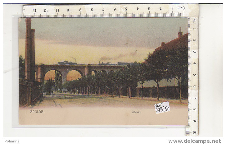 PO7325C# GERMANIA - GERMANY - APOLDA - VIADOTTO FERROVIE TRENI - Acquerellata   No VG - Apolda