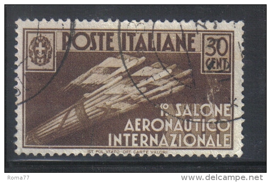 3RG710 - REGNO 1935 , 30 Cent N. 385  . Aereonautico - Usati