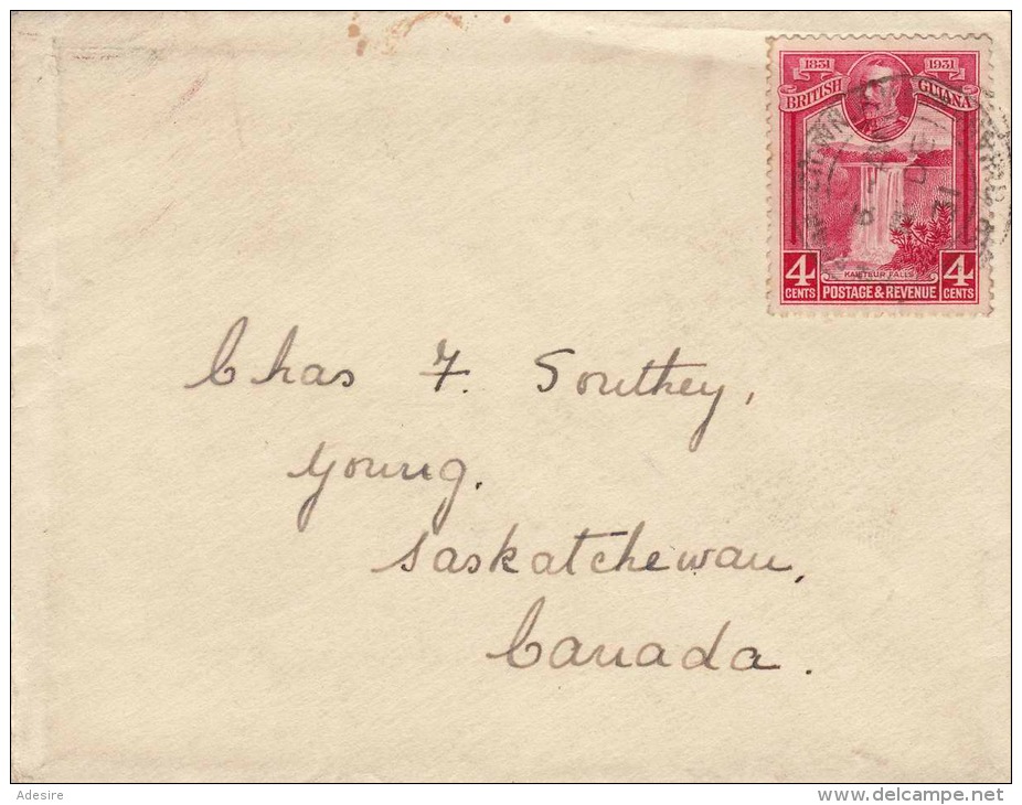 Brief BRITISCH GUINEA 1931 - 4 Cent Marke Auf Brief Gel.n. Canada - Britisch-Guayana (...-1966)