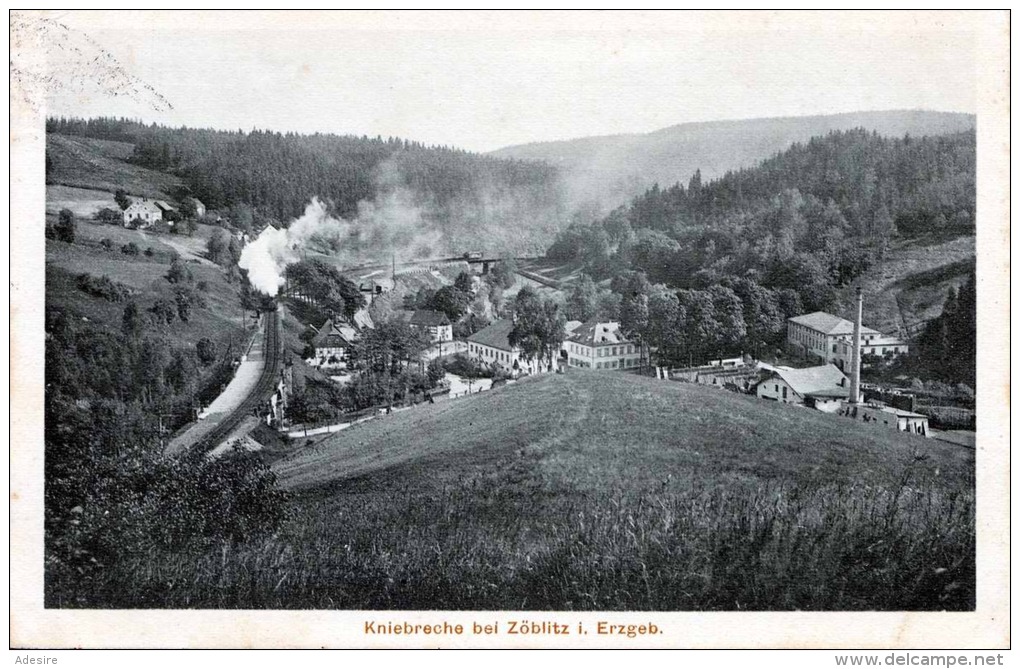 ZÖBLITZ - Umgebung Von Zöblitz Im Erzgeb. - Kniebreche Bei Zöblitz, Bahnpost Gel.1928 - Zoeblitz