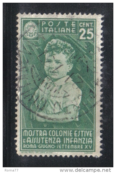 3RG762 - REGNO 1937 ,  25 Cent N. 408  . Colonie Estive - Usati