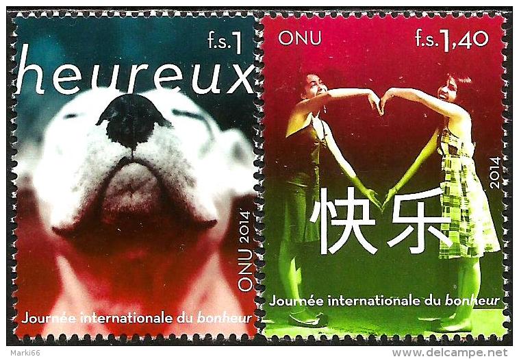 United Nations - Geneva - 2014 - International Year Of Happiness - Mint Stamp Set - Nuovi