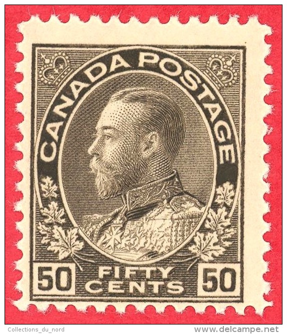 Canada #  120 - 50 Cents  - Mint N/H - Dated  1911-25- George V Admiral Issue /  George V Émission Des Admiraux - Ongebruikt