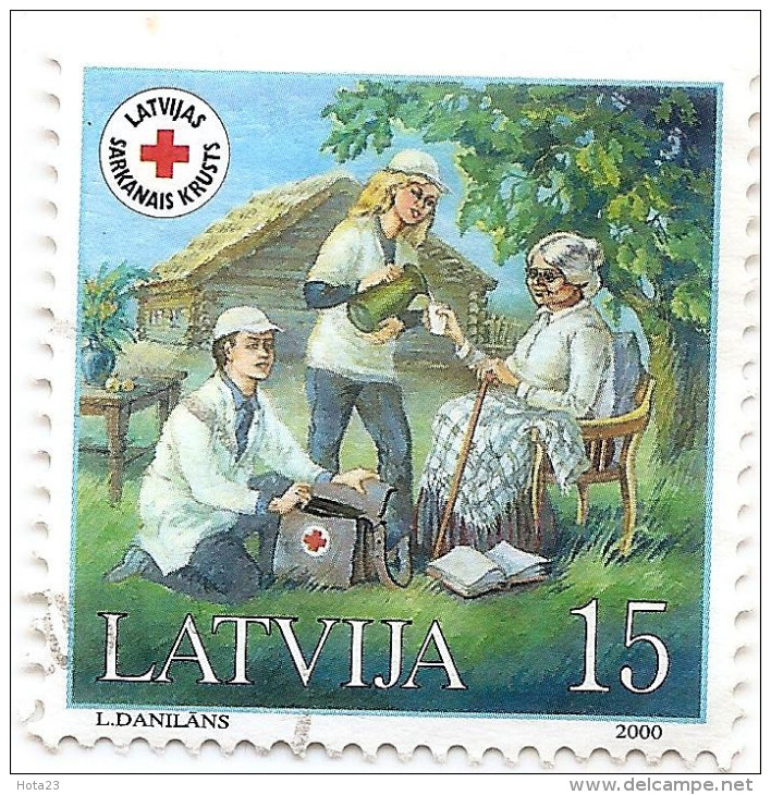 2000 Latvia Lettland Lettonie  MEDICINE Red Cross1v Mi 533 Used Stamp (0) - Latvia