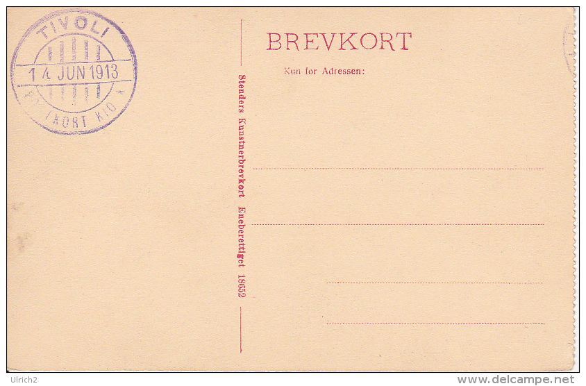 PC Köbenhavn - Bazaren Illumineret - Stamp "Tivoli Postkort Kiosk" - 1913 (8406) - Dänemark