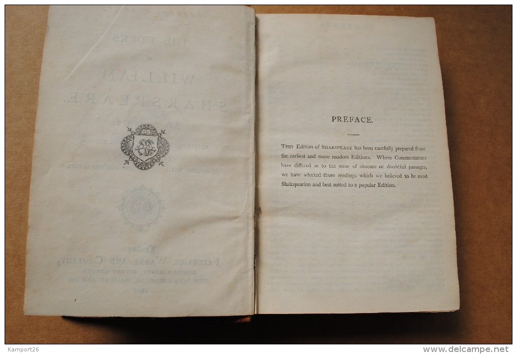 1868 The Works Of WILLIAM SHAKSPEARE Popular Edition CHANDOS CLASSICS London - Classics