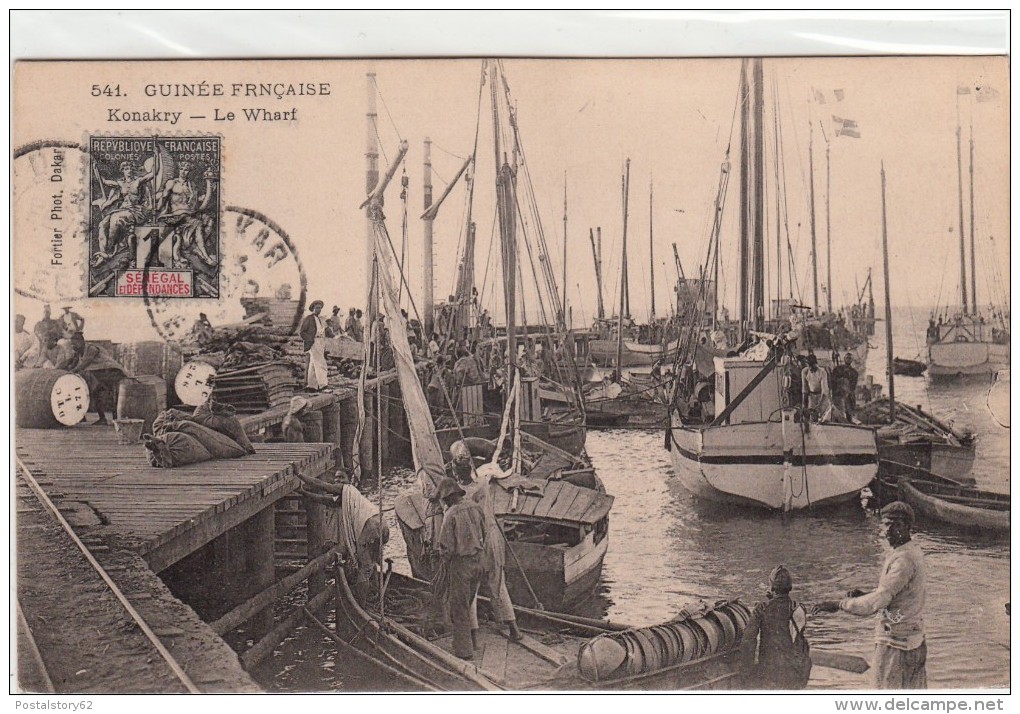 1 Cent. Poste Coloniali Senegal Su Post Card Guinèe Francaise. Timbres Dakar - Briefe U. Dokumente