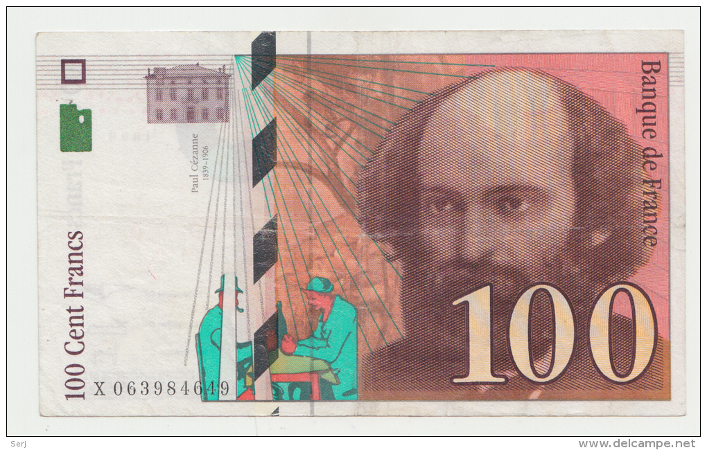 France 100 Francs 1998 VF+ CRISP Banknote Pick 158 - 100 F 1997-1998 ''Cézanne''