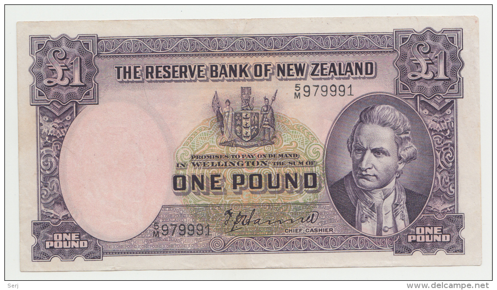 New Zealand 1 Pound 1940 - 1955 VF++ P 159a 159 A (Hanna) - Neuseeland