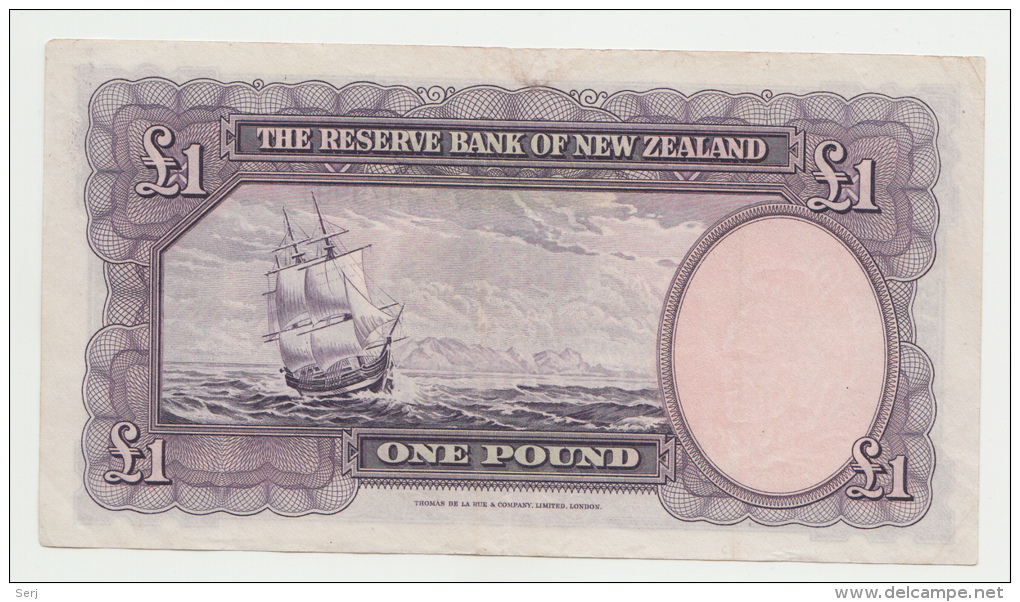 New Zealand 1 Pound 1940 - 1955 VF++ P 159a 159 A (Hanna) - Nieuw-Zeeland