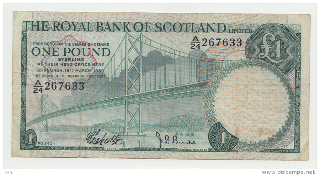 Royal Bank Of Scotland 1 Pound 1969 VF Pick 329 - 1 Pound