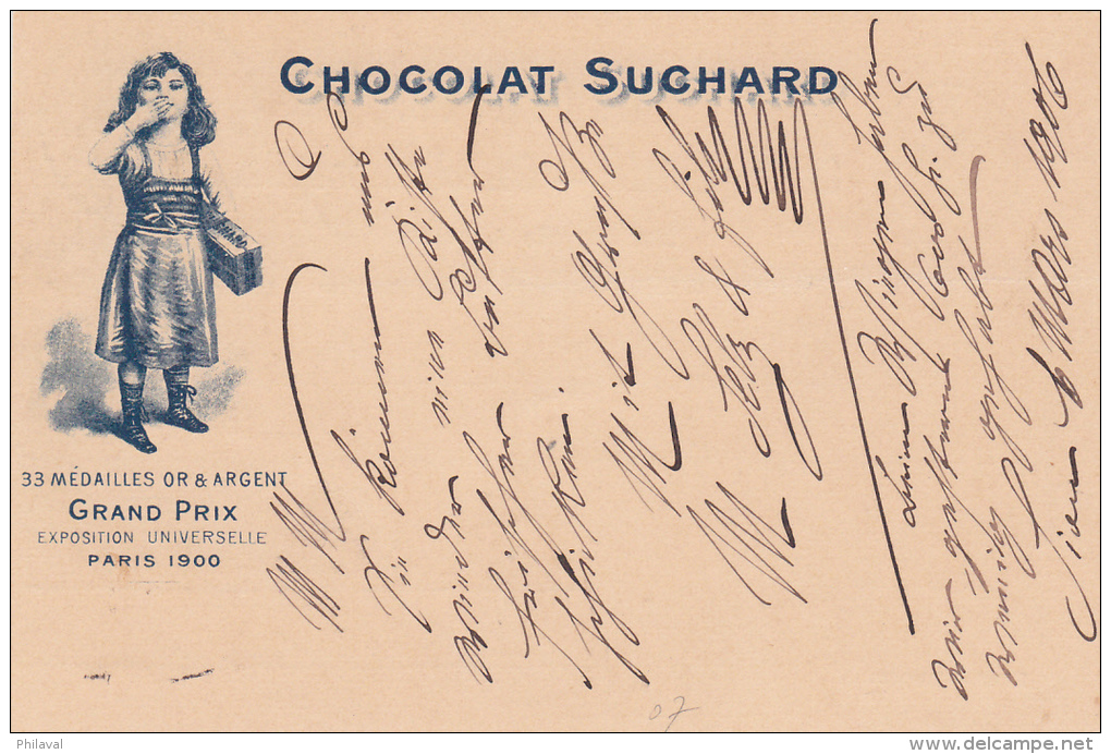 Entier Postal Des Chocolats Suchard, Oblitéré Sion Le 6.III.1906 à Destination De Viège - Ganzsachen