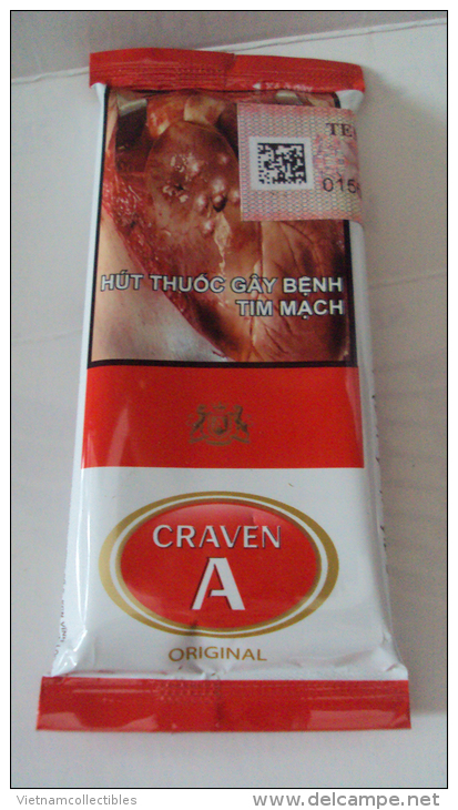 Vietnam Viet Nam CRAVEN A Opened Empty Plastic Pack Of Tobacco Cigarette - Estuches Para Cigarrillos (vacios)