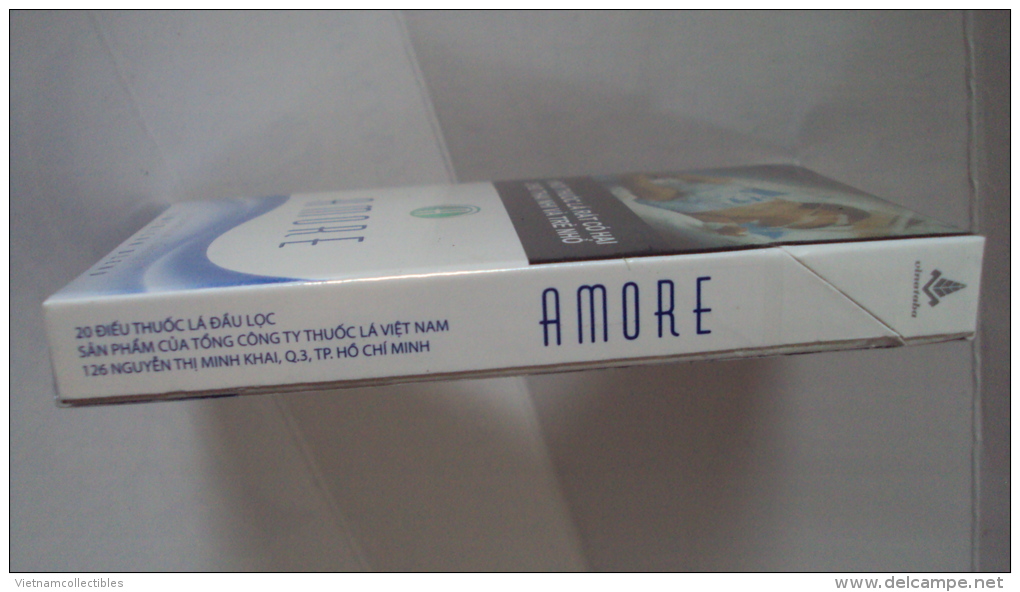 Vietnam Viet Nam AMORE Opened Empty Hard Pack Of Tobacco Cigarette - Porta Sigarette (vuoti)