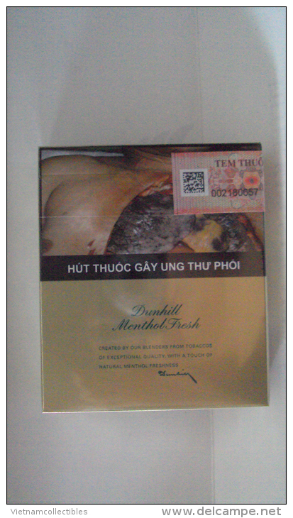 Vietnam Viet Nam DUNHILL Opened Empty Hard Pack Of Tobacco Cigarette - Porta Sigarette (vuoti)