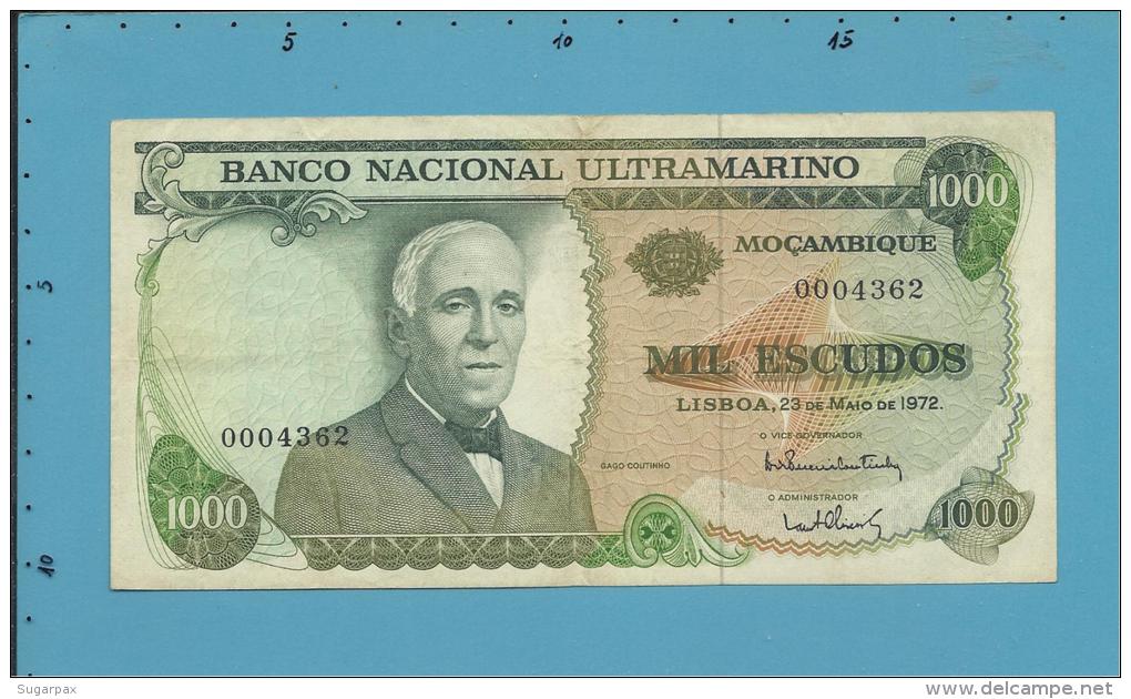 MOZAMBIQUE - 1000 ESCUDOS - 23.05.1972 - P 115 - GAGO COUTINHO - VERSO ( SACADURA CABRAL ) - Portugal - Moçambique