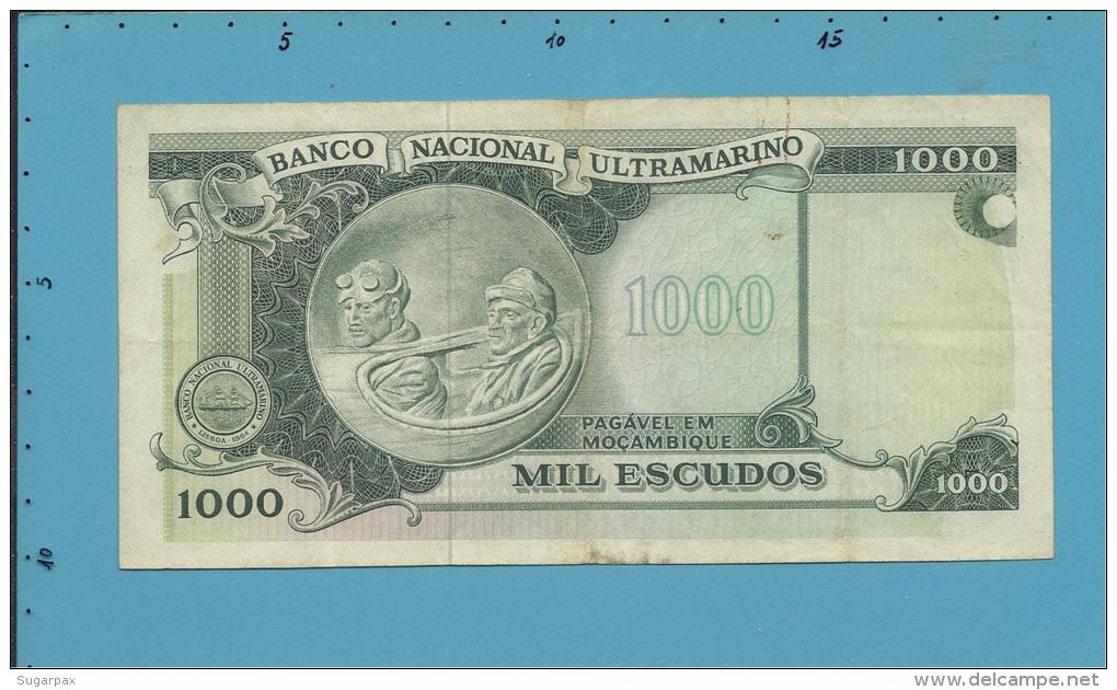 MOZAMBIQUE - 1000 ESCUDOS - 23.05.1972 - P 115 - GAGO COUTINHO - VERSO ( SACADURA CABRAL ) - Portugal - Mozambique