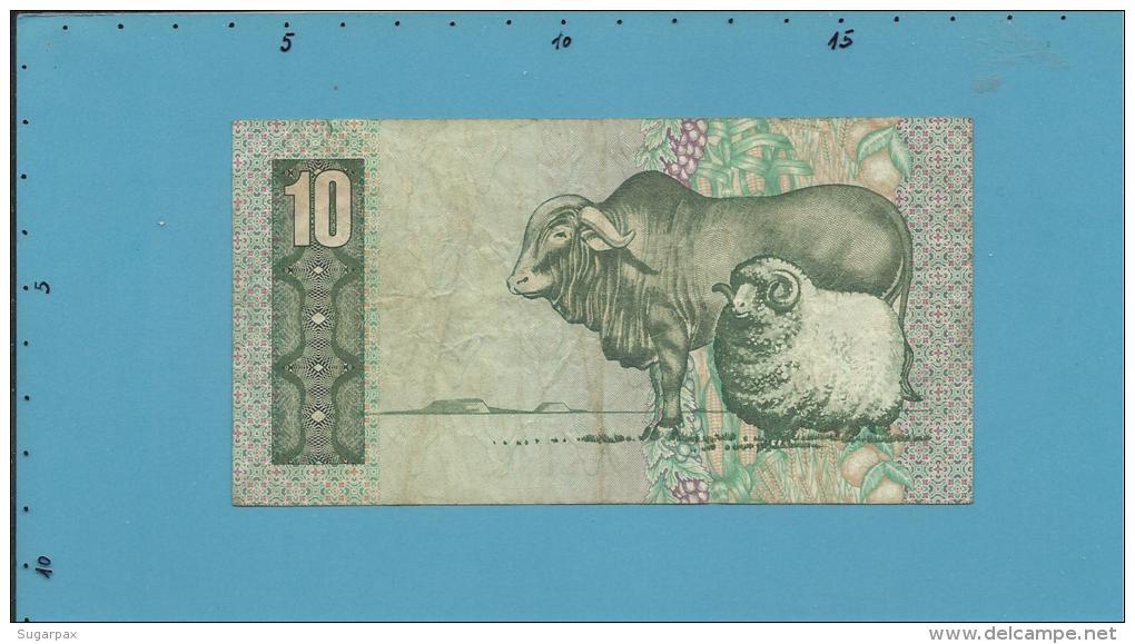 South Africa - 10 RAND - ( 1990 - 93 ) - Pick 120.e - Sign. 7 - Watermark: Jan Van Riebeek - 2 Scans - Afrique Du Sud