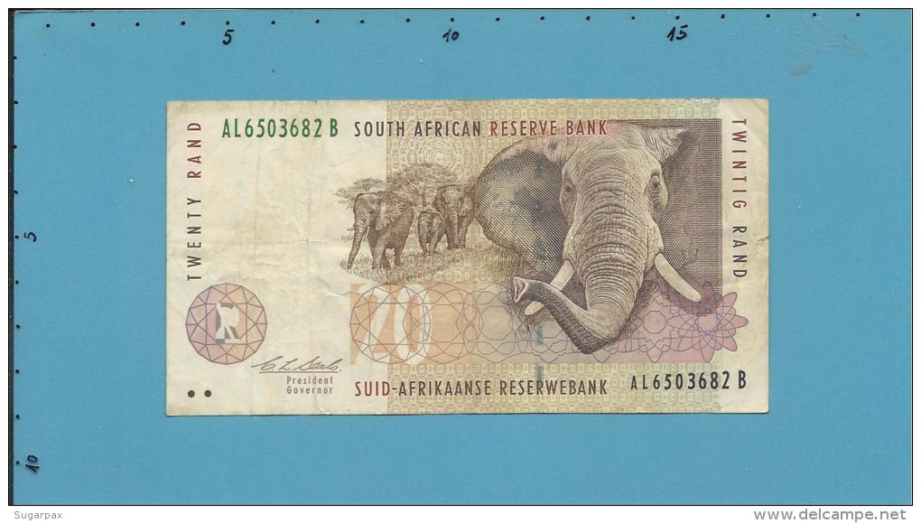 South Africa - 20 RAND - ( 1993 ) - Pick 124.a - Sign. 7 - Watermark: Elephant Head - 2 Scans - South Africa