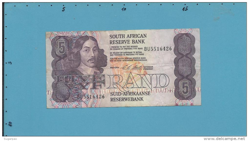 South Africa - 5 RAND - ( 1990 - 94 ) - Pick 119.e - Sign. 7 - Watermark: Jan Van Riebeek - 2 Scans - Sudafrica