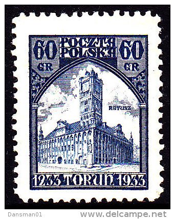 POLAND 1933 Torun Fi 258 Mint Hinged - Unused Stamps