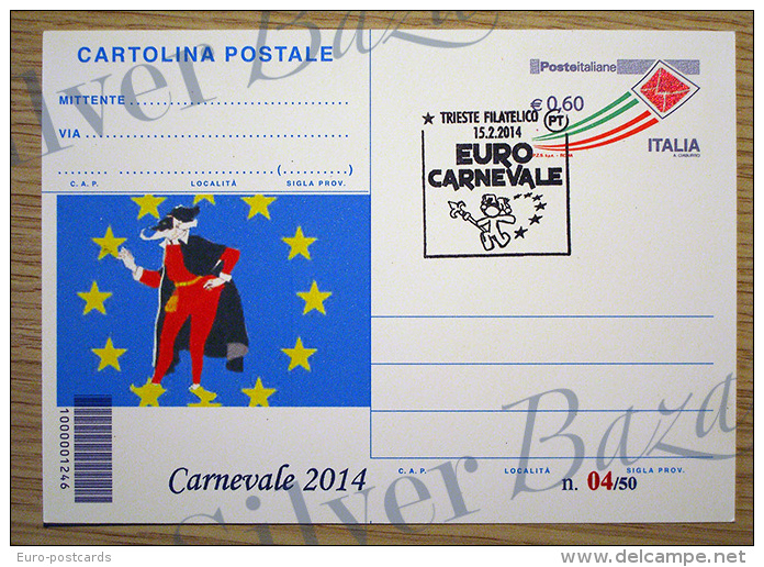 CARNEVALE TRIESTE--CAR TOLINA POSTALE CON SOPRASTAMPA PRIVATA-ANNULLO TRIESTE - Carnevale