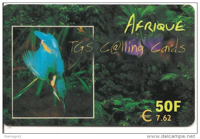 CARTE-PREPAYEE-50F-7.62€--TGS -AFRIQUE-OISEAU-COLIBRI---31/12/2001-T BE- - Pájaros Cantores (Passeri)