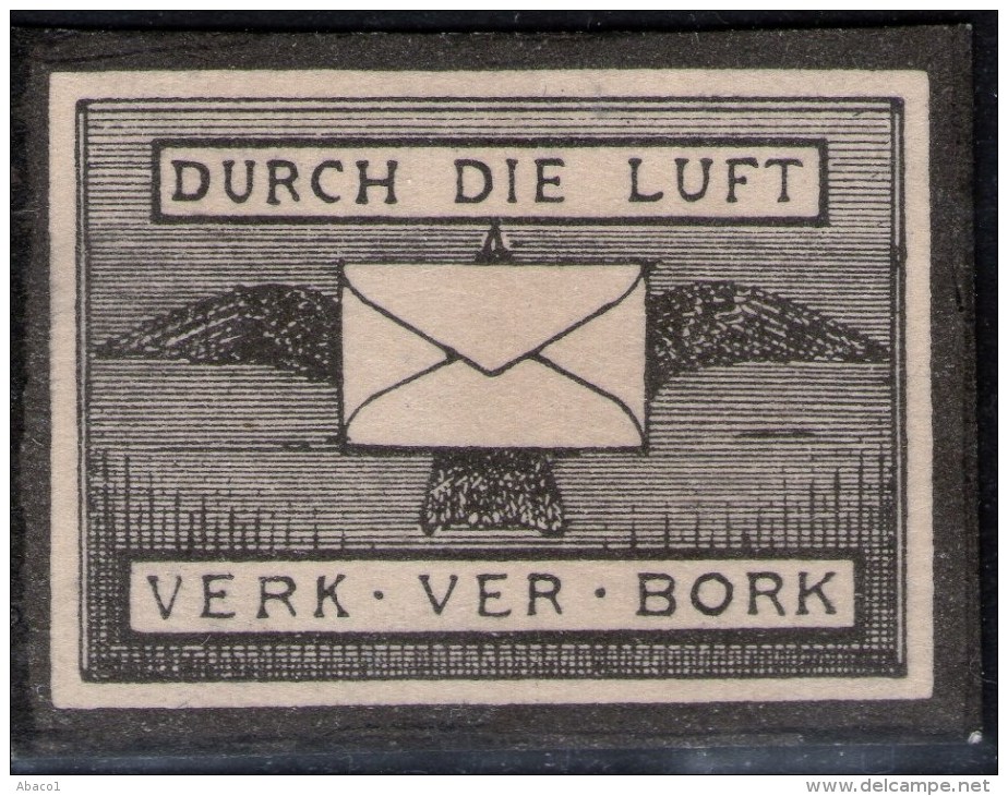 Nr.2B - Flugmarke Bork Brück 1912 - Probedruck - Attest Brettl - Luft- Und Zeppelinpost