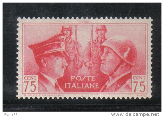 3RG840 - REGNO 1941 ,  75 Cent N. 456 *** MNH . Hitler Mussolini Asse - Nuovi