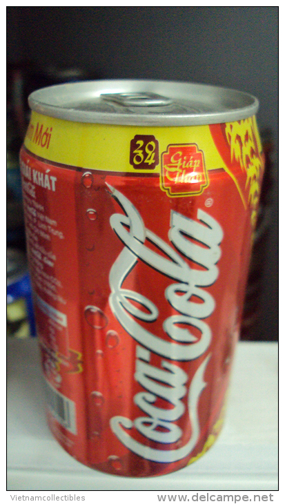 Vietnam Viet Nam Coke Coca Cola Empty Can New Year 2004 - Opened At Bottom - Dosen