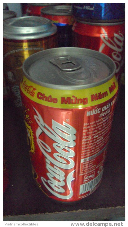 Vietnam Viet Nam Coke Coca Cola Empty Can New Year 2006 - Opened At Bottom - Scatole E Lattine In Metallo