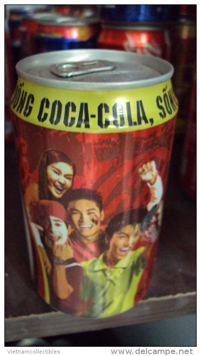 Vietnam Viet Nam Coca Cola Coke Empty Can Football World Cup 2006 In Germany - Opened At Bottom - Scatole E Lattine In Metallo