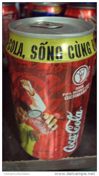 Vietnam Viet Nam Coca Cola Coke Empty Can Football World Cup 2006 In Germany - Opened At Bottom - Latas