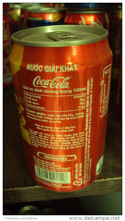 Vietnamm Viet Nam Coca Cola Coke Empty Can New Year - Opened At Bottom - Cannettes