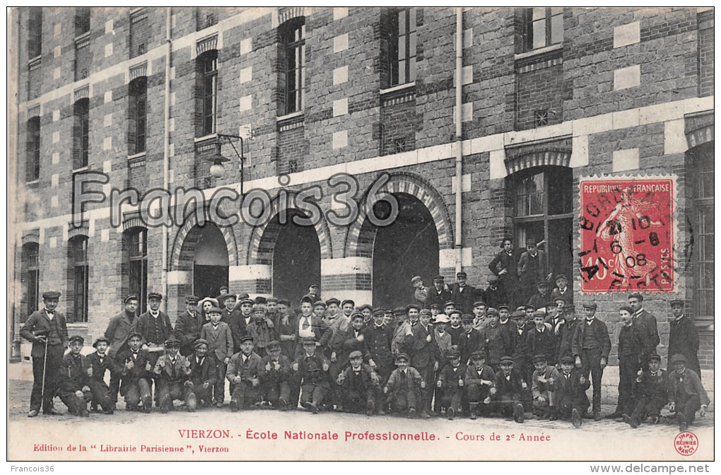 18 - Vierzon - école Nationale Professionnelle  - Cours De 2 Ième Année - écrite - Animée - TBE Très Bon état - Vierzon