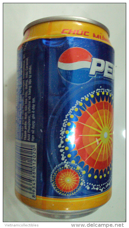 Vietnam Viet Nam Pepsi 330ml Empty Can New Year 2007 / Opened At Bottom - Cannettes