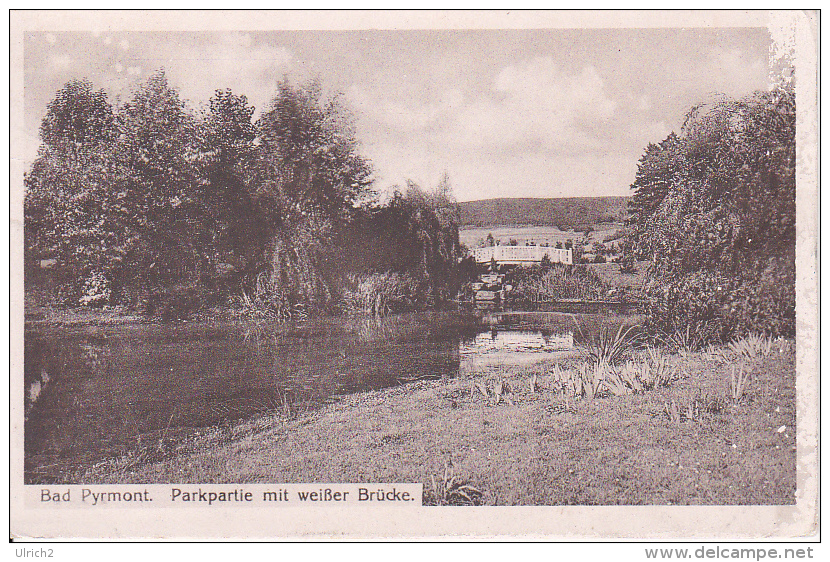 AK Bad Pyrmont - Parkpartie Mit Weißer Brücke - Feldpost - 1915 (8423) - Bad Pyrmont