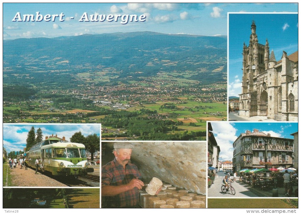 AMBERT VUE GENERALE DE LA VILLE VALLEE DE LA DORE EGLISE ST JEAN AUTORAIL TOURISTIQUE AFFINAGE FOURME RUE PIETONNE - Ambert