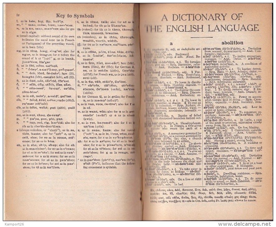 1951 The Merriam - Webster POCKET DICTIONARY Dictionnaire De La Langue Anglaise - Englische Grammatik