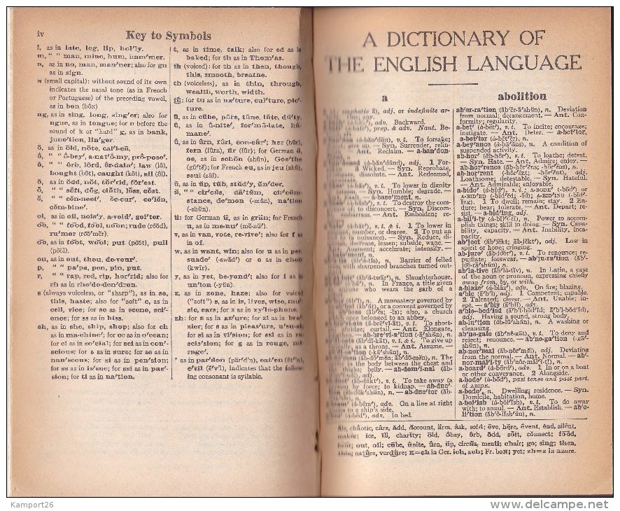 1951 The Merriam - Webster POCKET DICTIONARY Dictionnaire De La Langue Anglaise - Langue Anglaise/ Grammaire