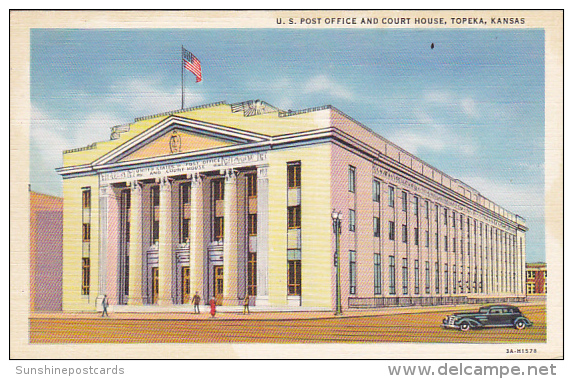 Post Office And Court House Topeka Kansas Curteich - Topeka