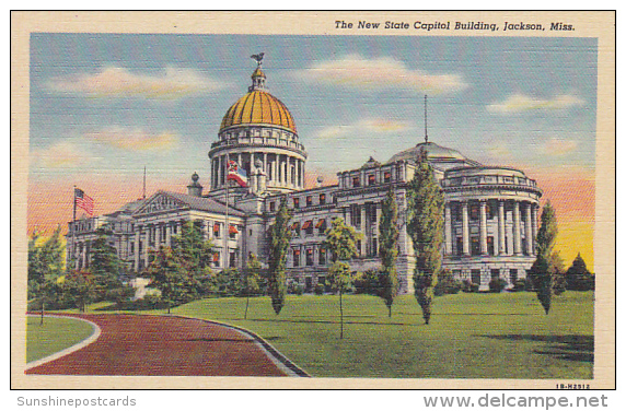 New State Capitol Building Jackson Mississippi Curteich - Jackson